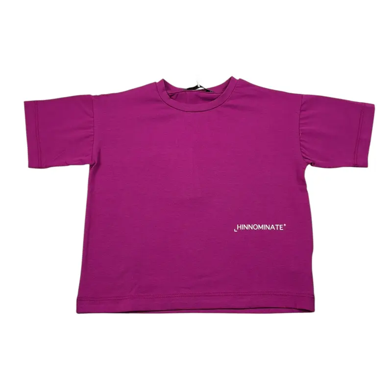 Hinnominate T-Shirt Girocollo tinta unita con Logo Viola per Bambina
