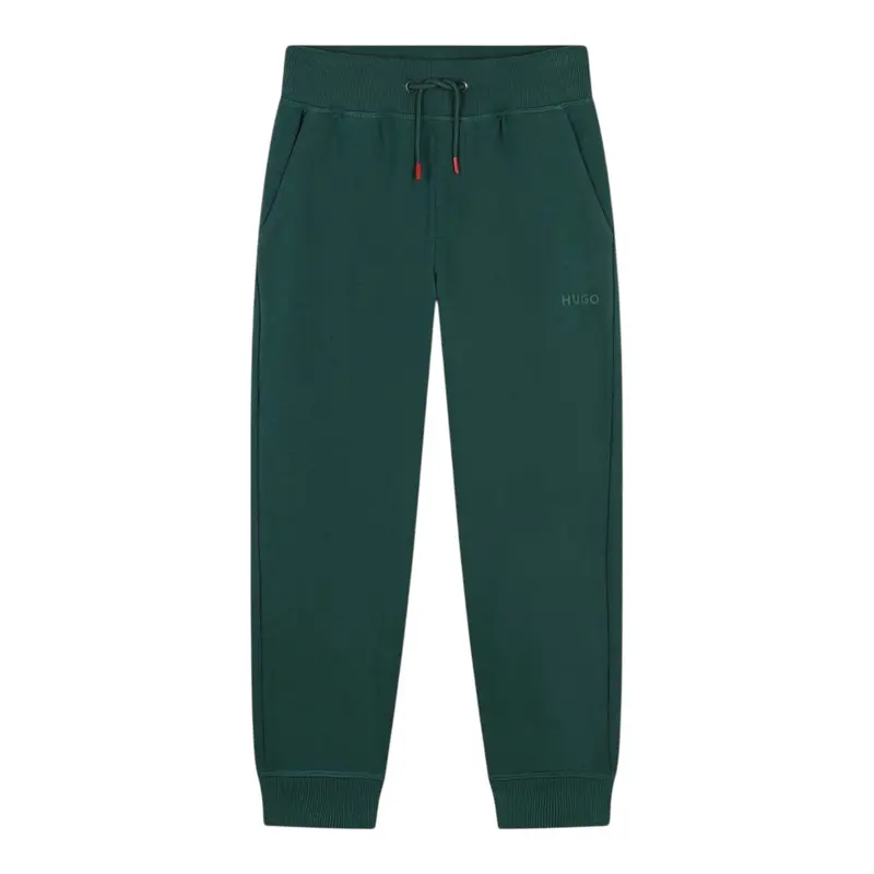 Hugo Pantalone Modello Tuta tinta unita con Stampa Verde per Bambino