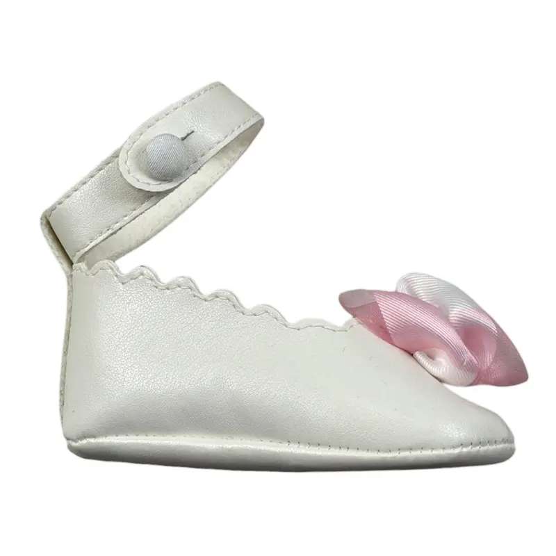I Delfi Ballerina tinta unita con Applicazione Panna per Neonata