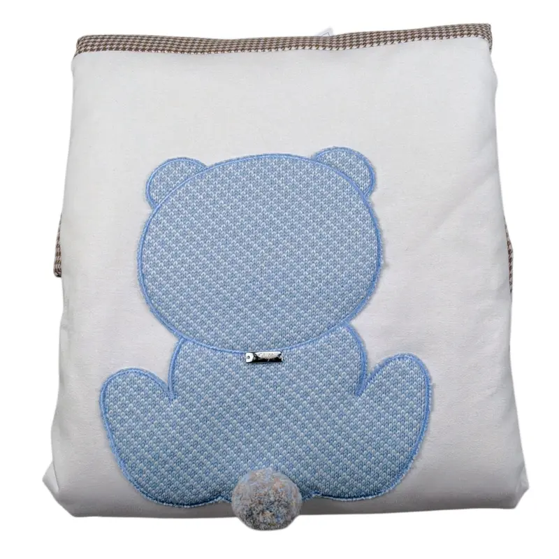 I Delfi Coperta Bicolore con Stampa Panna per Neonato
