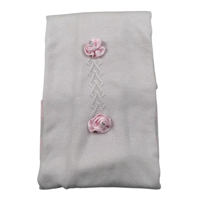 I Delfi Coperta Bicolore con Stampa Rosa per Neonata