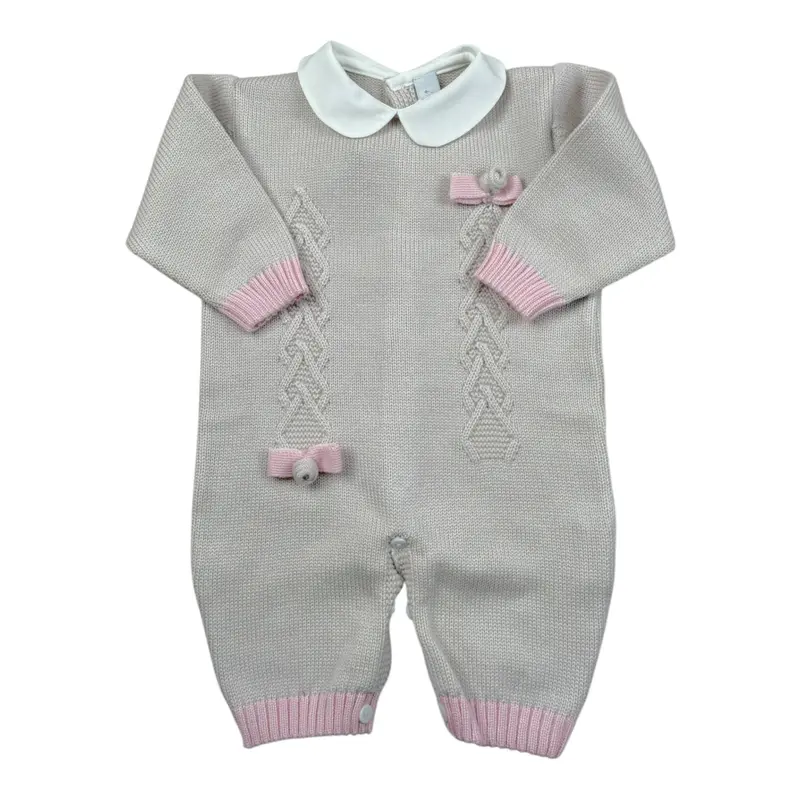 I Delfi Tutina tinta unita con Applicazioni Beige per Neonata