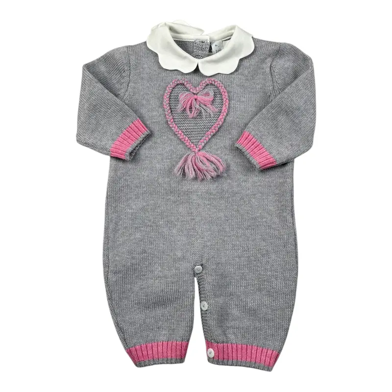 I Delfi Tutina tinta unita In Filo Grigio per Neonata