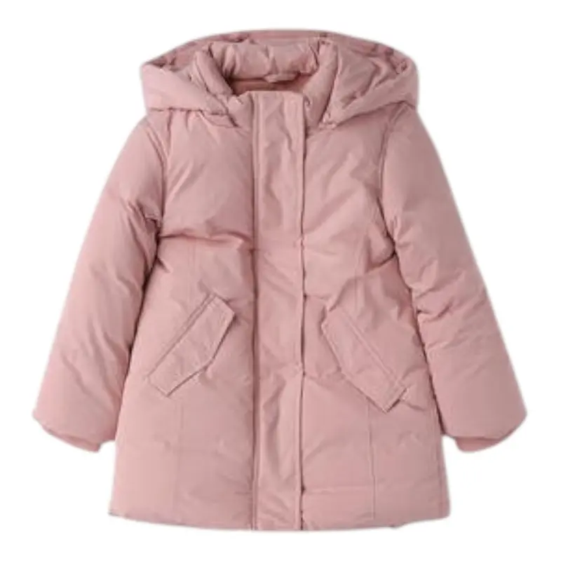 I Do Giubbino tinta unita con Zip E Cappuccio Rosa per Bambina