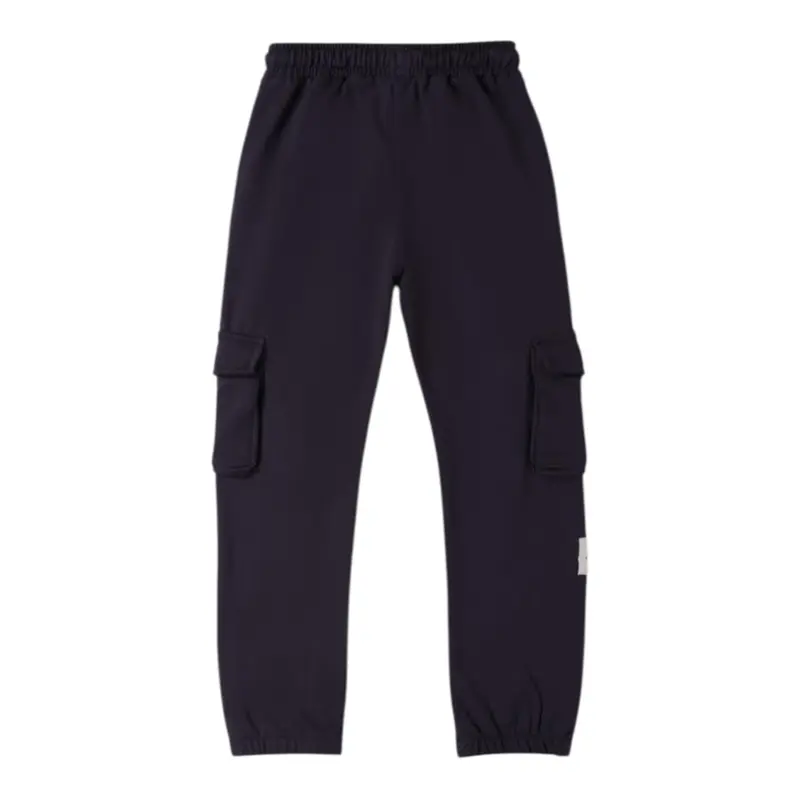 I Do Pantalone Modello Tuta tinta unita con Elastico In Vita Nero per Bambino