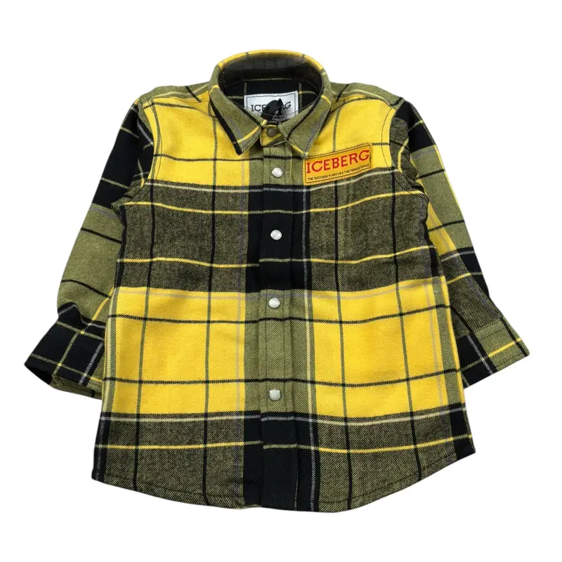 Iceberg Camicia Bicolore con Logo Giallo/Nero per Neonato