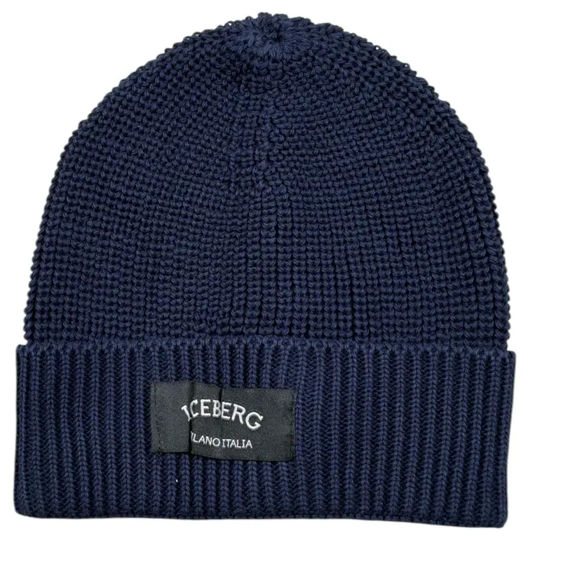 Iceberg Cappello tinta unita con Logo Blu per Bambino