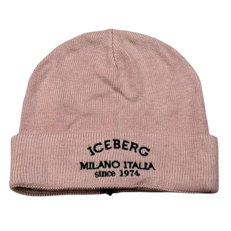 Iceberg Cappello tinta unita con Ricamo Logo Rosa per Bambina