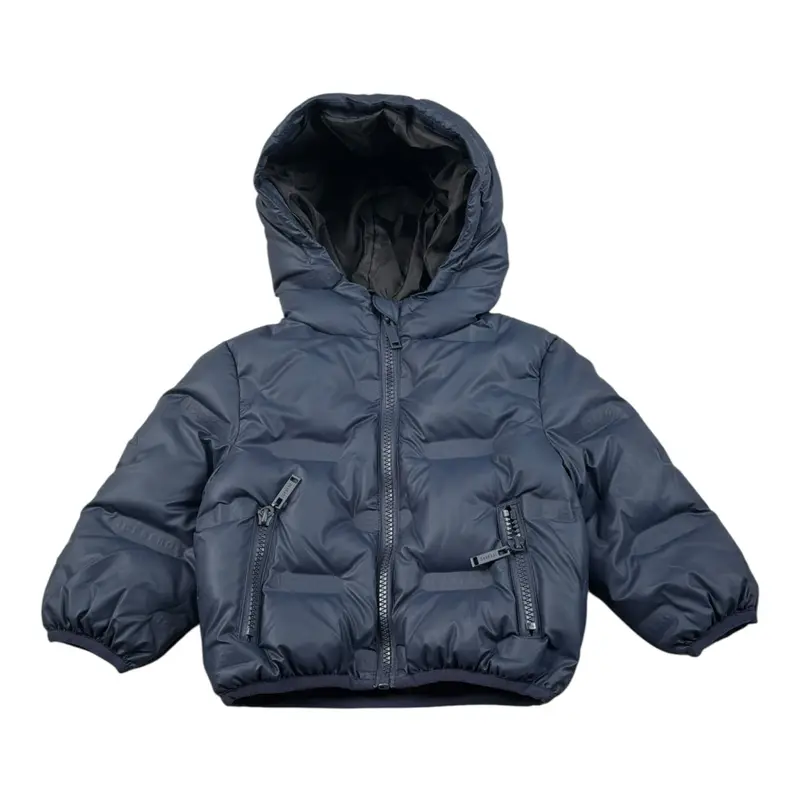 Iceberg Giubbino tinta unita con Cappuccio E Zip Blu per Neonato