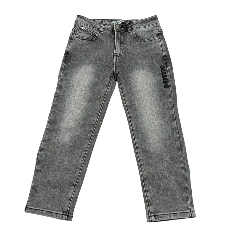 Iceberg Jeans tinta unita con Girovita Regolabile Nero per Bambino