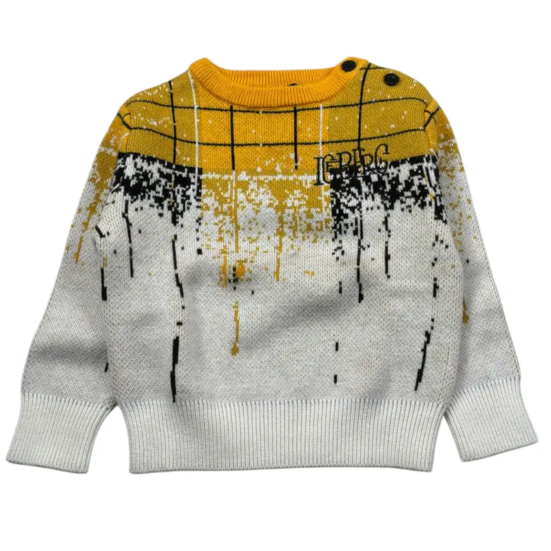 Iceberg Maglia Girocollo Bicolore Senape per Neonato