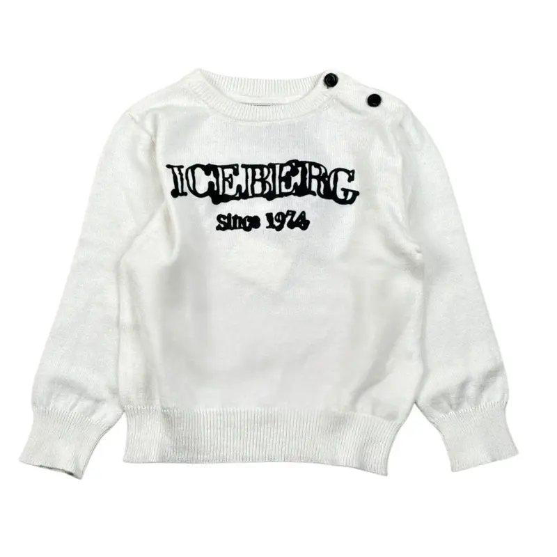 Iceberg Maglia tinta unita con Stampa Bianco per Neonato