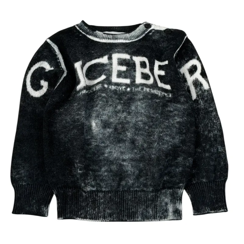 Iceberg Maglia tinta unita con Stampa Nero per Neonato