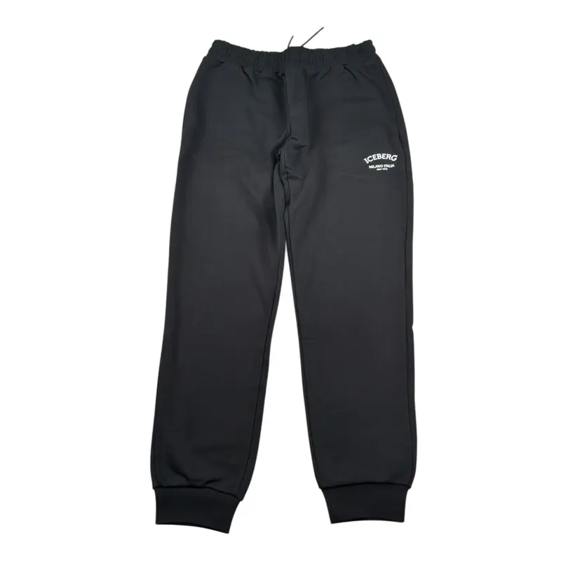 Iceberg Pantalone Modello Tuta tinta unita con Logo Nero per Bambino