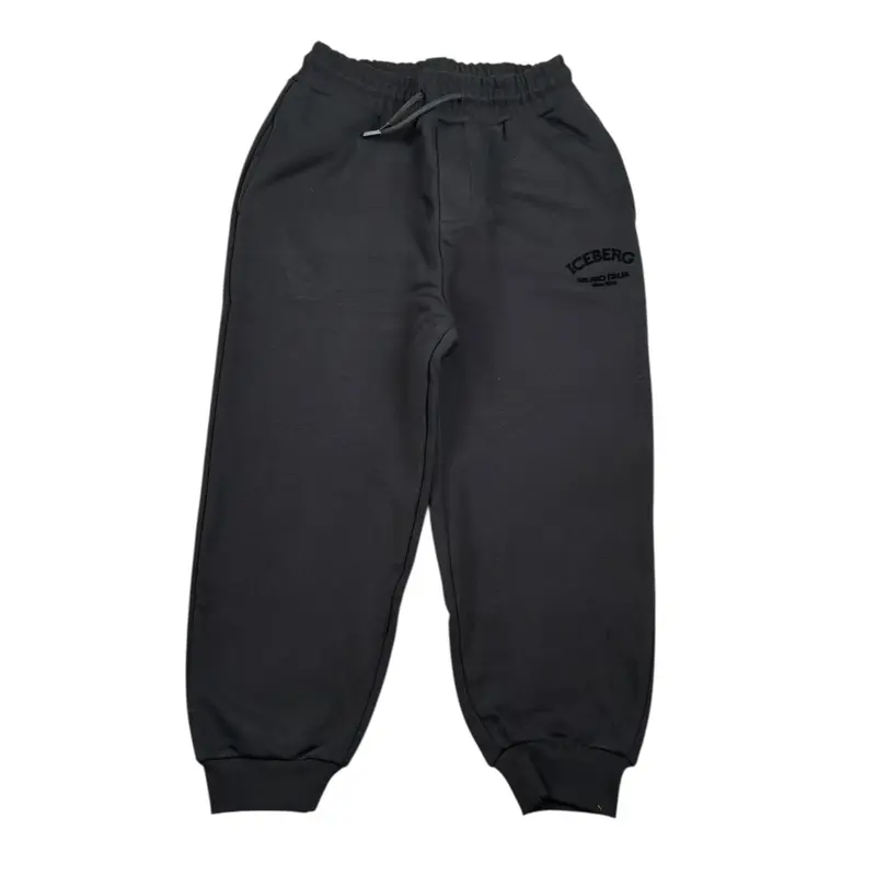 Iceberg Pantalone Modello Tuta tinta unita con Logo Nero per Bambino