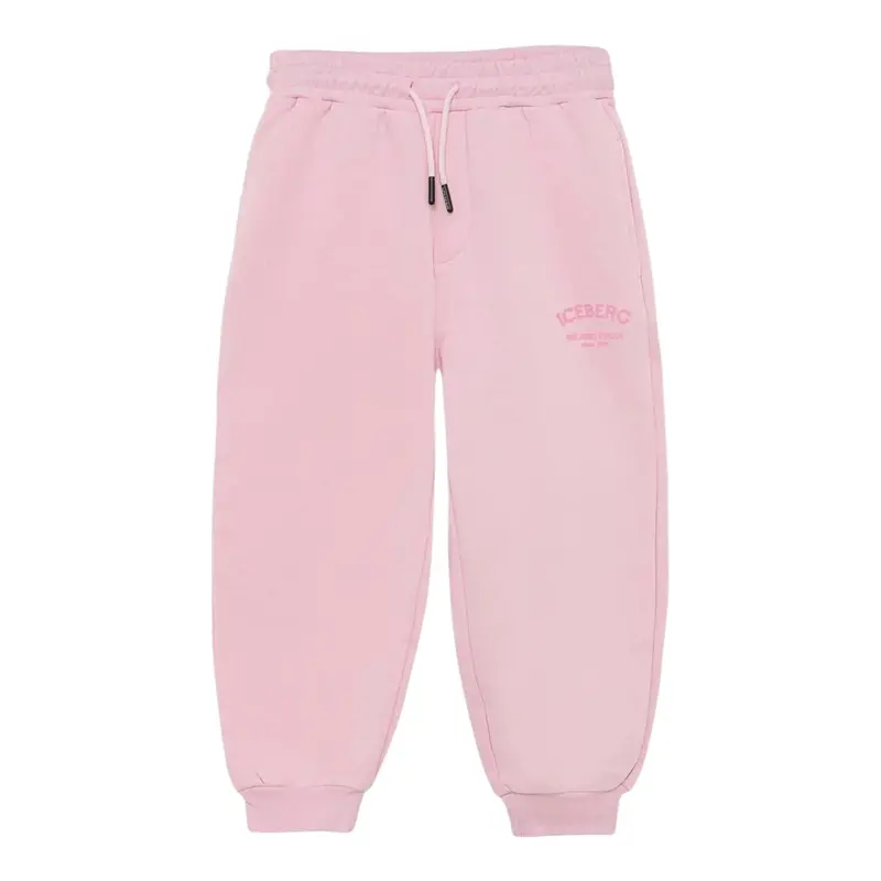 Iceberg Pantalone Modello Tuta tinta unita con Logo Rosa per Bambina