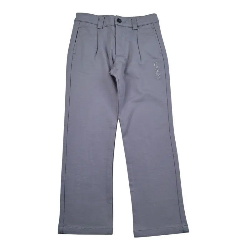 Iceberg Pantalone tinta unita con Girovita Regolabile Grigio per Neonato