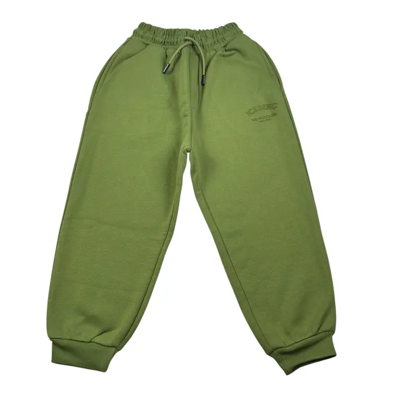 Iceberg Pantalone Tuta tinta unita con Logo Verde per Bambino
