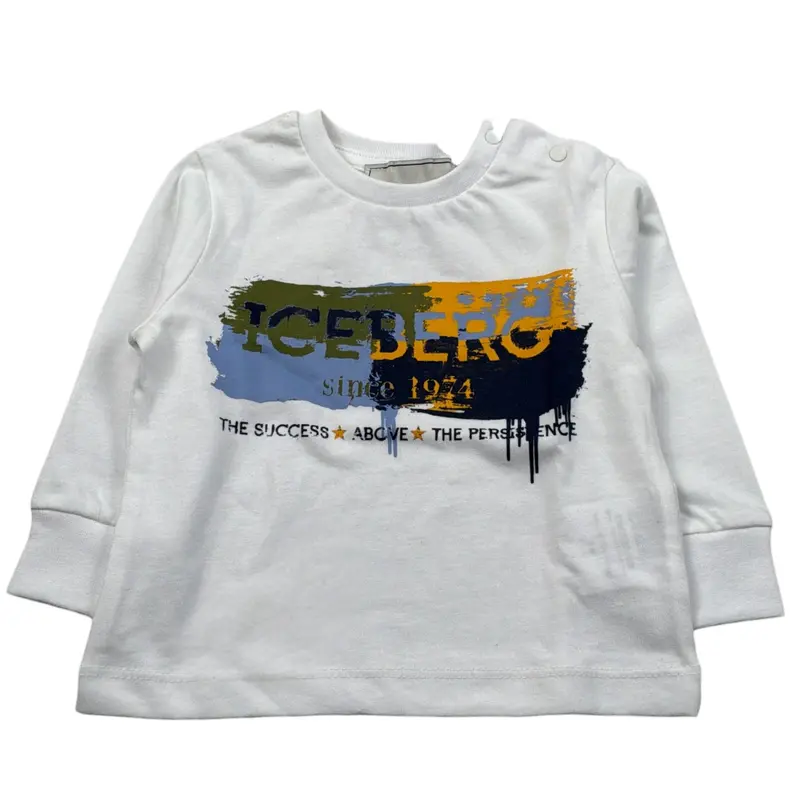 Iceberg Shirt Girocollo tinta unita con Stampa Bianco per Neonato