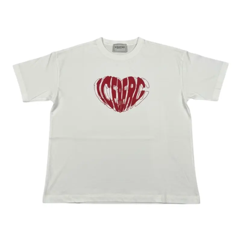 Iceberg T-Shirt Girocollo tinta unita con Logo Bianco per Bambina