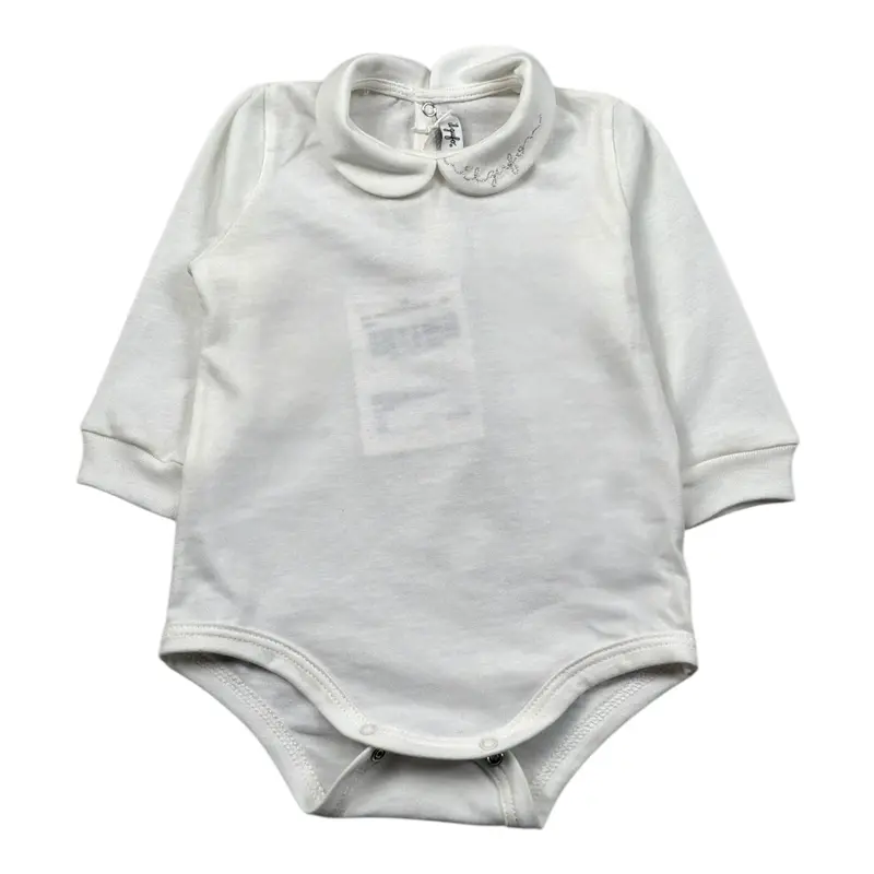 Il Gufo Body Manica Lunga tinta unita Bianco per Neonata