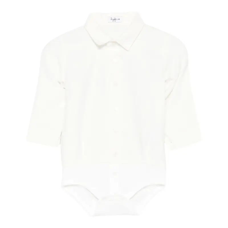 Il Gufo Camicia Body Manica Lunga tinta unita Bianco per Neonato
