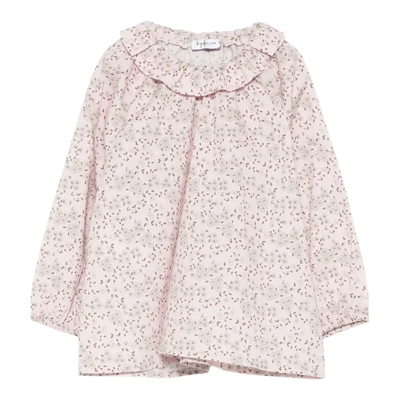 Il Gufo Camicia Manica Lunga Tint Unita Rosa per Neonata