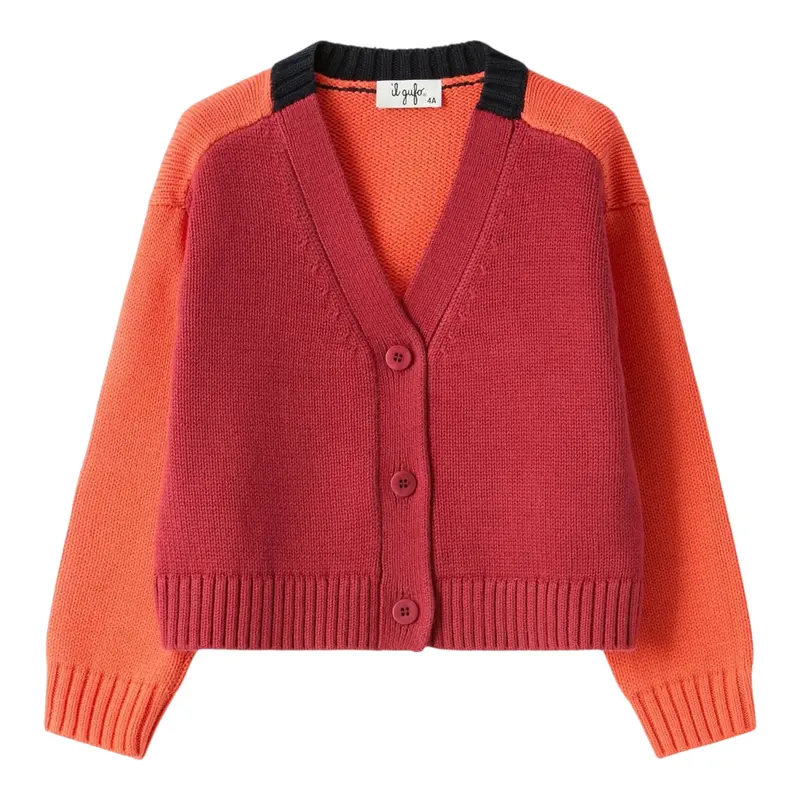 Il Gufo Cardigan Multicolor Scollo A V Multicolor per Neonato