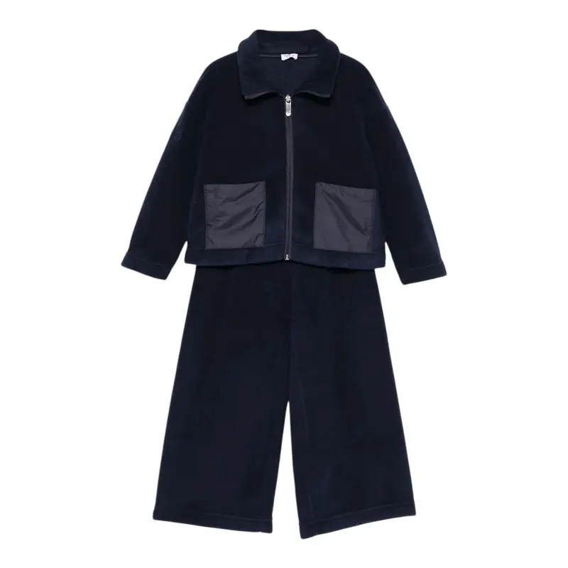 Il Gufo Completo 2 Pezzi Felpa-Pantalone Tint Unita Blu per Bambina