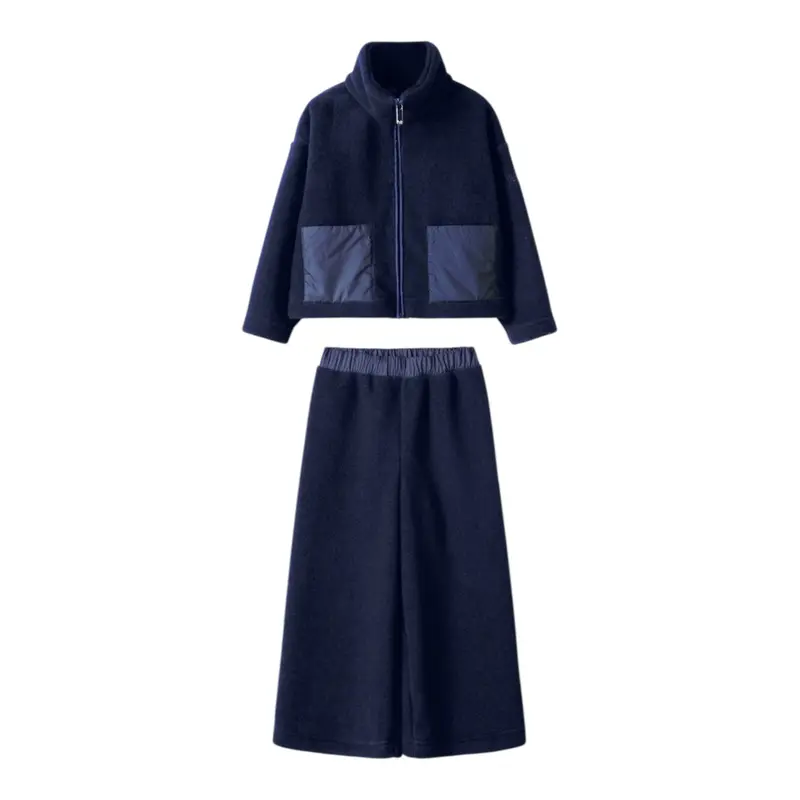Il Gufo Completo 2 Pezzi Felpa-Pantalone Tint Unita Blu per Neonata