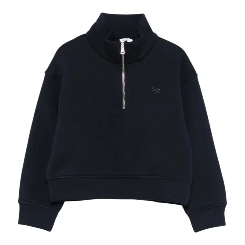 Il Gufo Felpa tinta unita con Zip Blu per Bambino