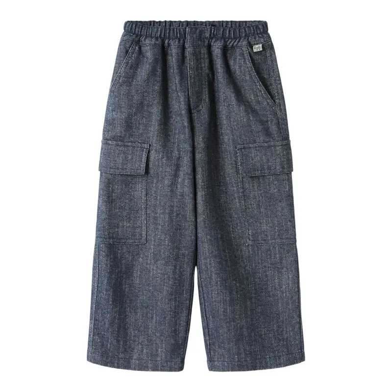 Il Gufo Jeans tinta unita con Elastico I Vita Blu per Bambino