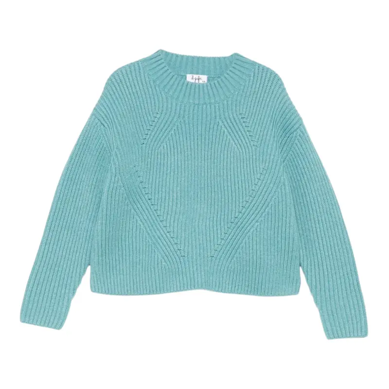 Il Gufo Maglia Girocollo tinta unita Azzurro per Neonata