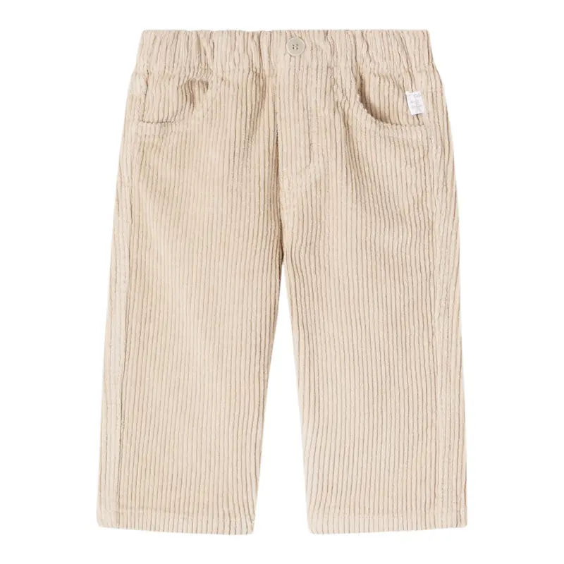 Il Gufo Pantalone tinta unita con Elastico In Vita Beige per Neonato