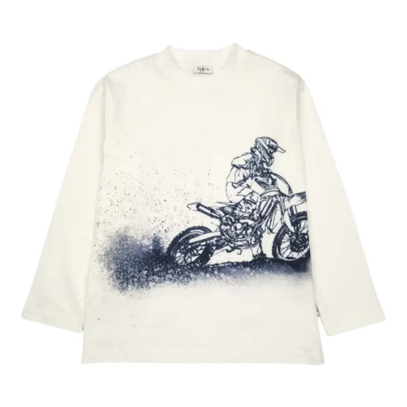 Il Gufo Shirt tinta unita con Stampa Bianco per Neonato