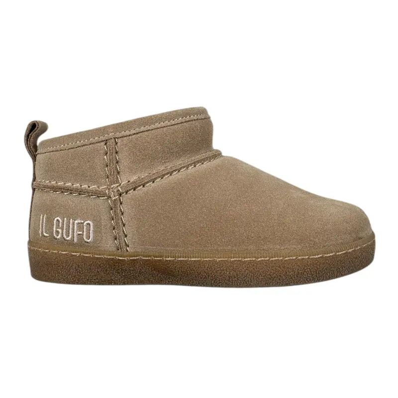 Il Gufo Stivali tinta unita con Logo Beige per Bambina