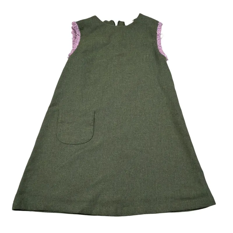 Ilfarobimbi Abito Giromanica tinta unita Verde per Bambina