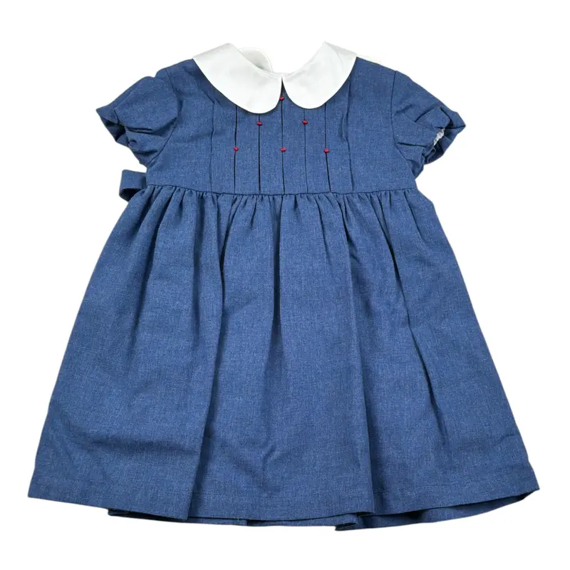 Ilfarobimbi Abito Mezza Manica tinta unita Blu per Bambina