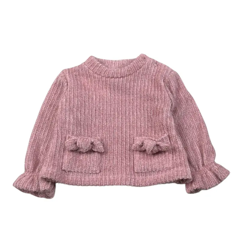 Illiana Maglia Girocollo tinta unita Rosa per Bambina