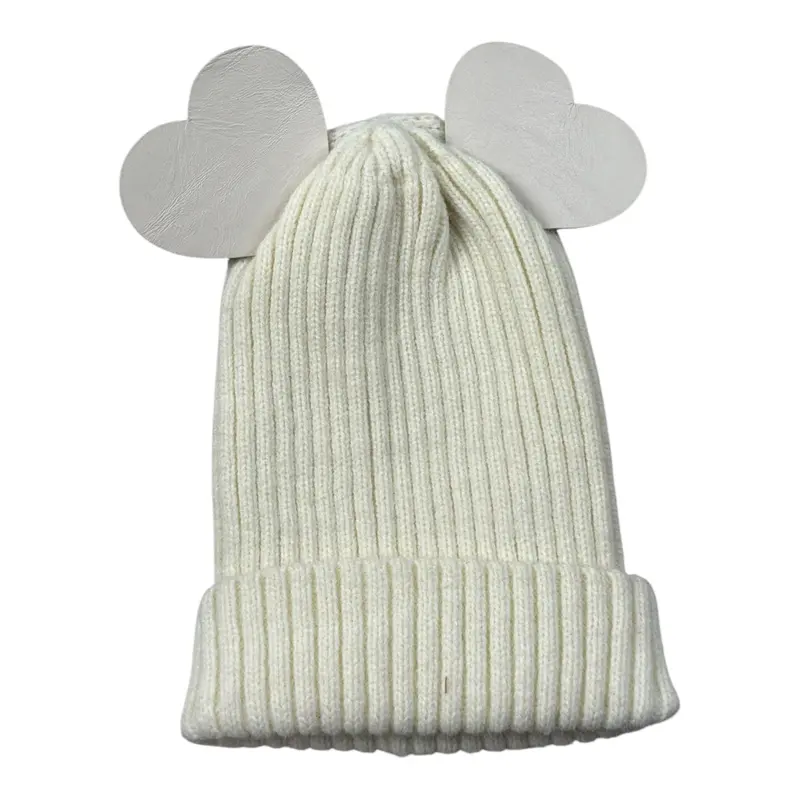 Illytrilly Cappello tinta unita con Orecchie Panna per Neonata