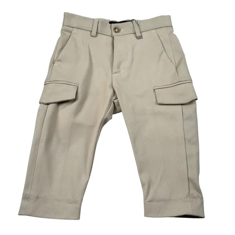 I'M Brian Pantalone tinta unita con Girovita Regolabile Beige per Neonato