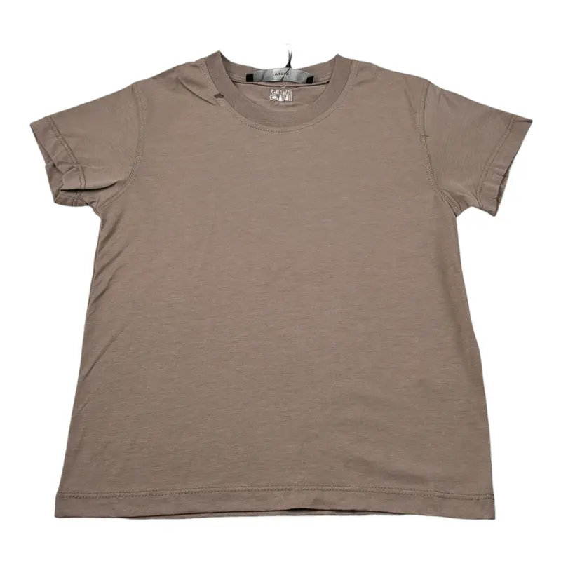 I'M Brian T-Shirt tinta unita Girocollo Tortora per Neonato