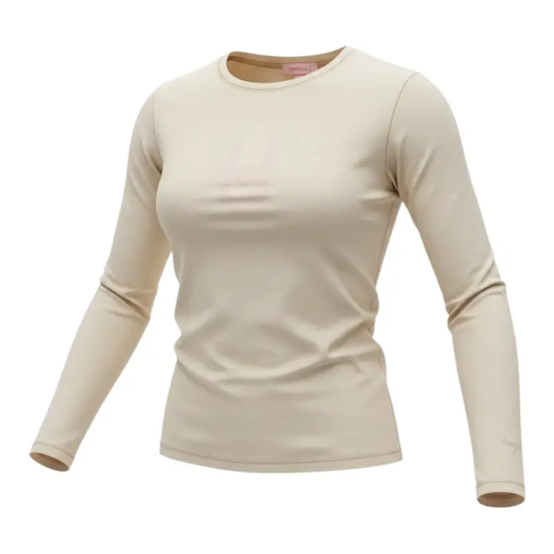 Imperial Shirt tinta unita Girocollo Beige per Bambina
