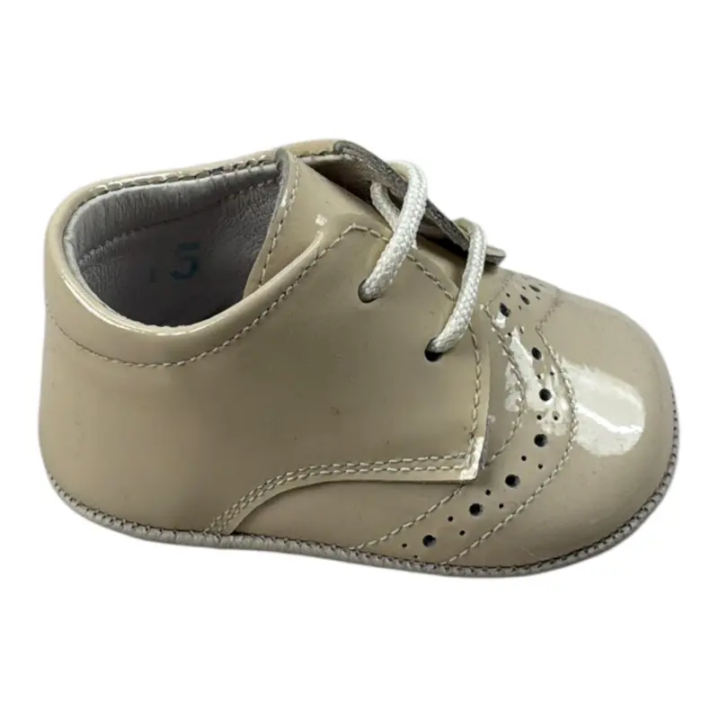Indice Sneakers tinta unita con Lacci Beige per Neonato