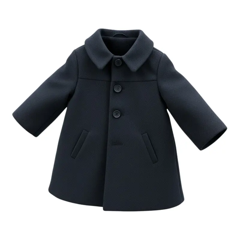 Isabel & Martinez Cappotto tinta unita con Bottoni Blu per Neonata