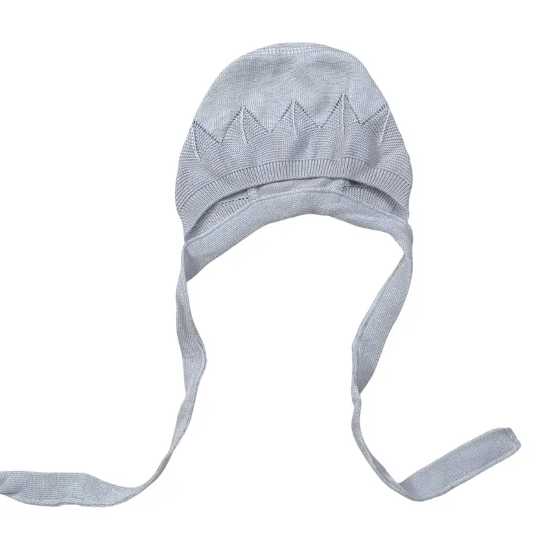 Jamiks Cappello tinta unita con Ricami Grigio per Neonata