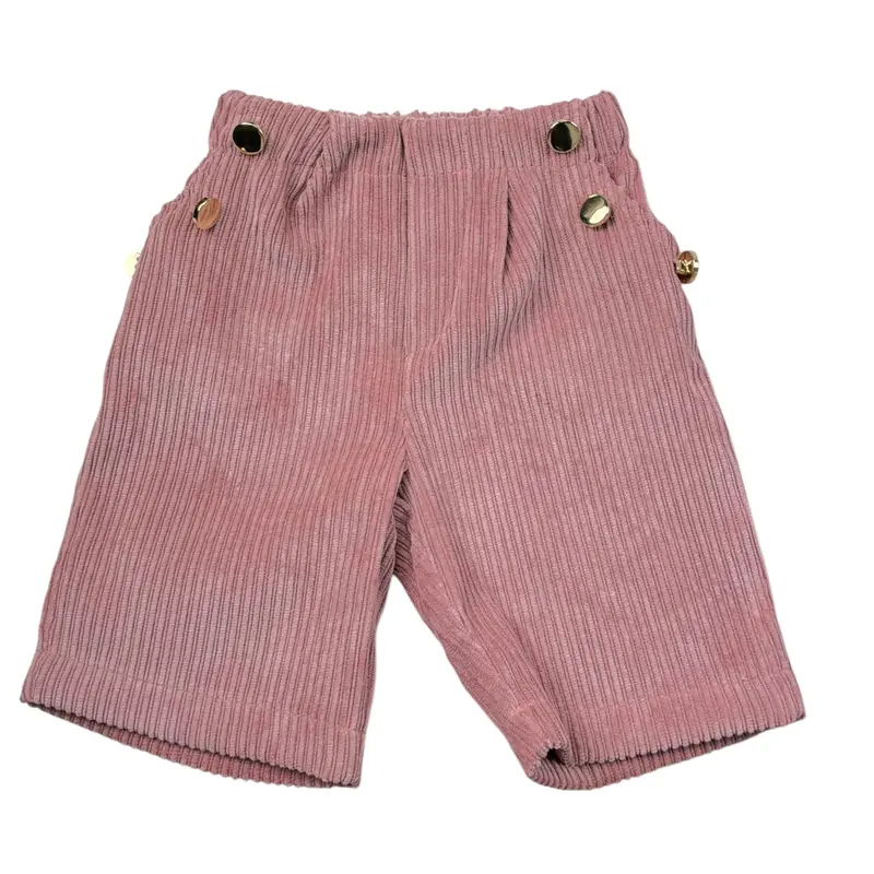 Janice Pantalone tinta unita con Elastico In Vita Rosa per Neonata