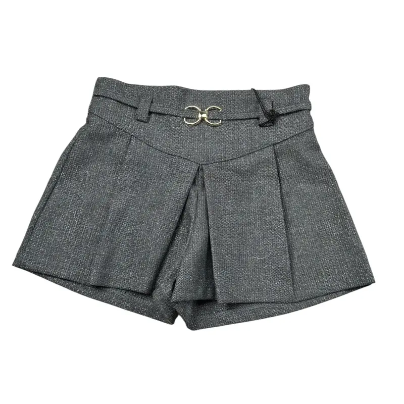 Janice Short tinta unita con Elastico In Vita Grigio per Bambina