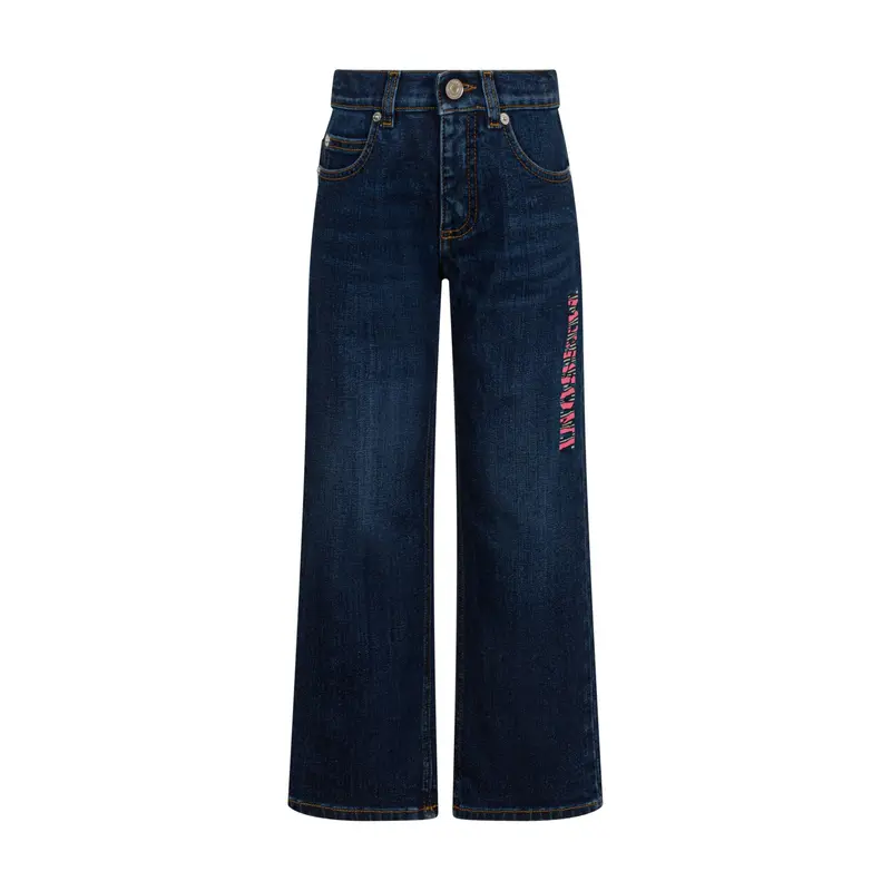 JEANS A ZAMPA CON LOGO ROSA MISSONI
