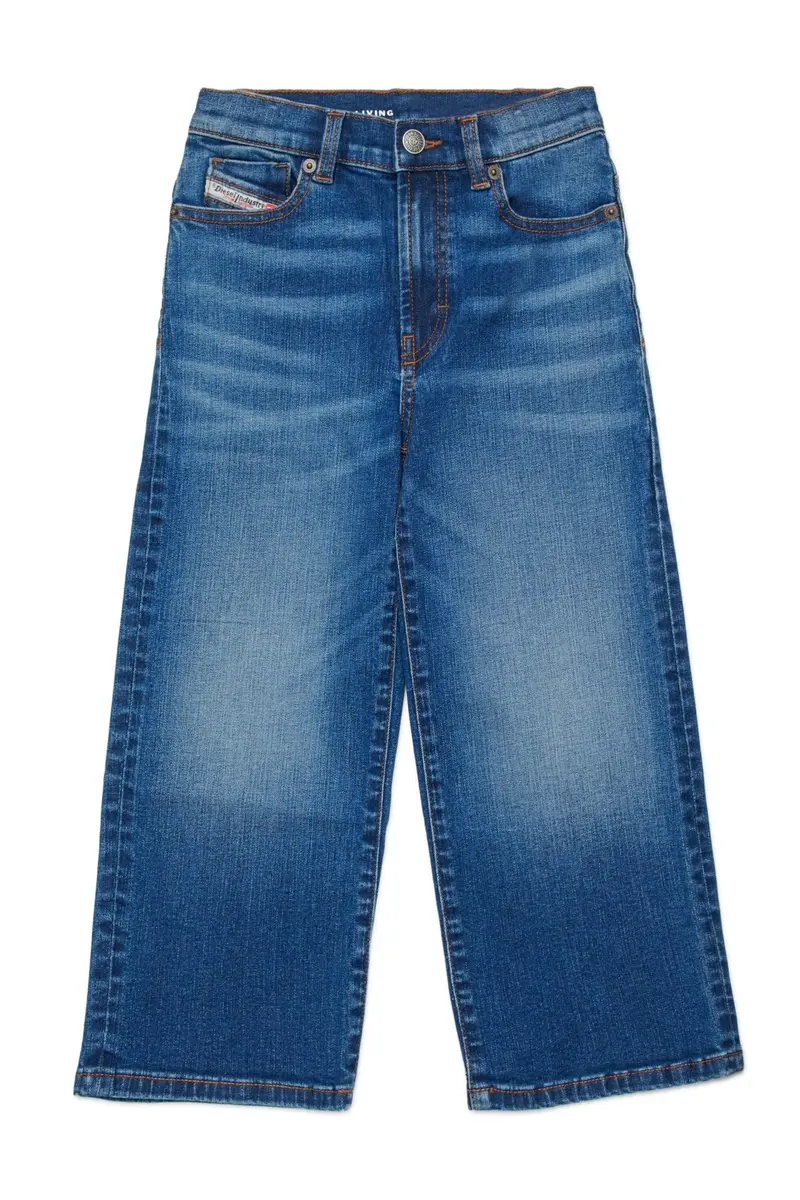 JEANS BLU CON LOGO SUL RETRO ROSSO DIESEL